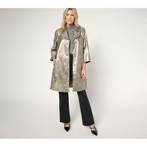 Dennis Basso Gold Patterned Coat